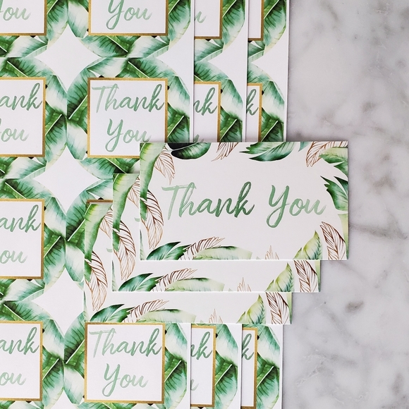 Poshmark Thank You Cards Banana Leaves Stickers - Picture 3 of 3